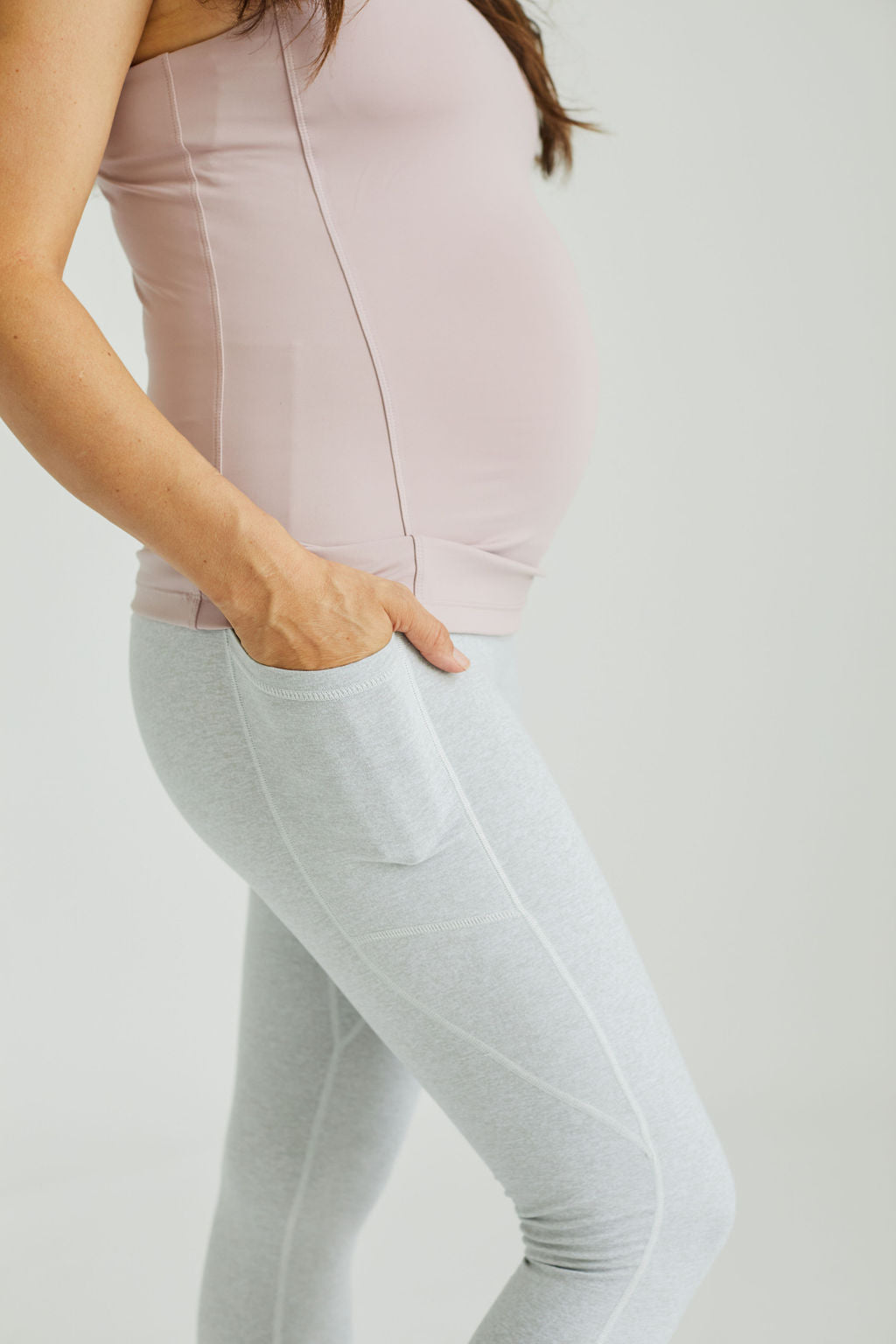 Mamalicious Maternity sports gym leggings in gray marl